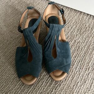 Moroccan Blue Suede Women's Sandals